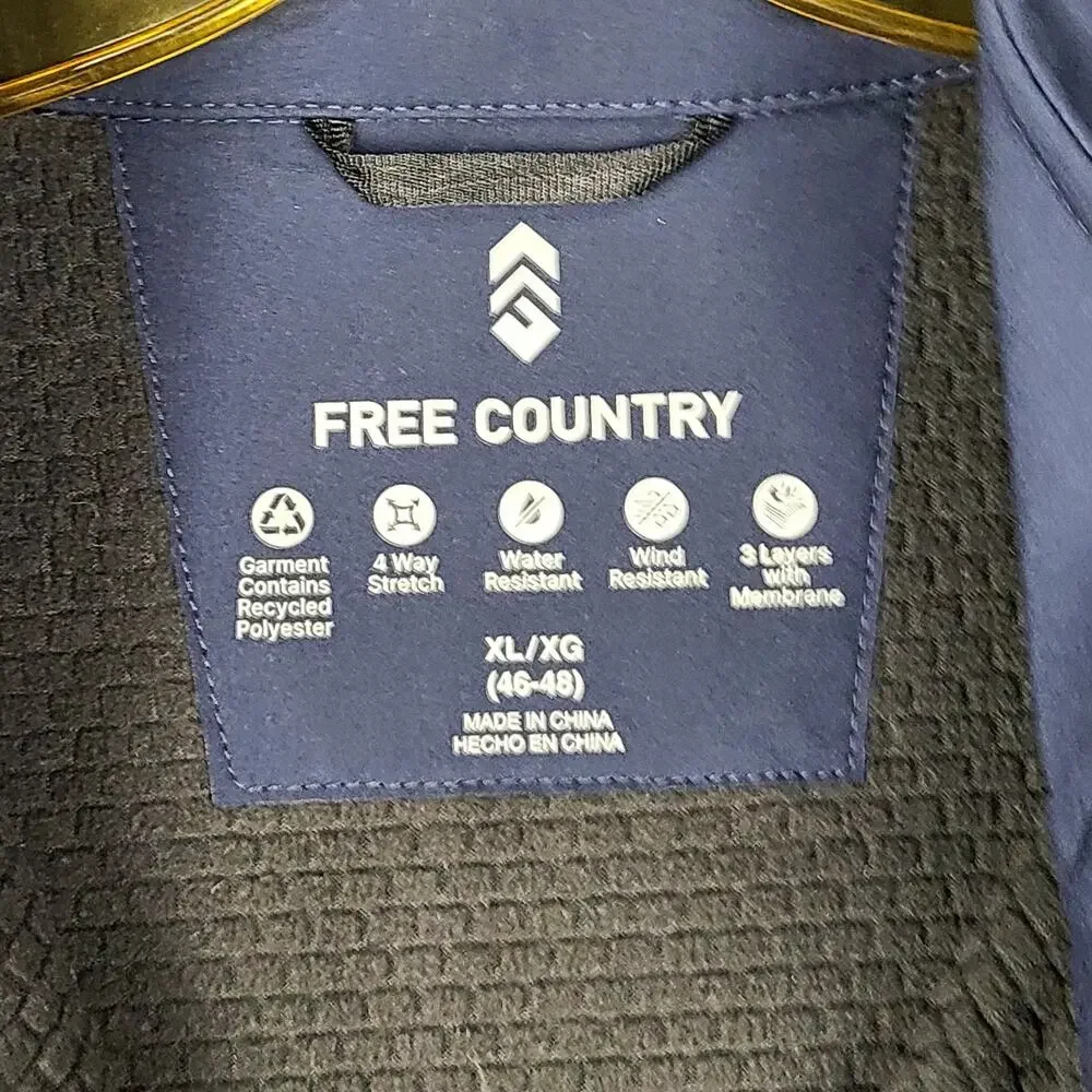 Free Country Men's Lanier Super Softshell® Jacket Size XL Navy 543-MOP4139S